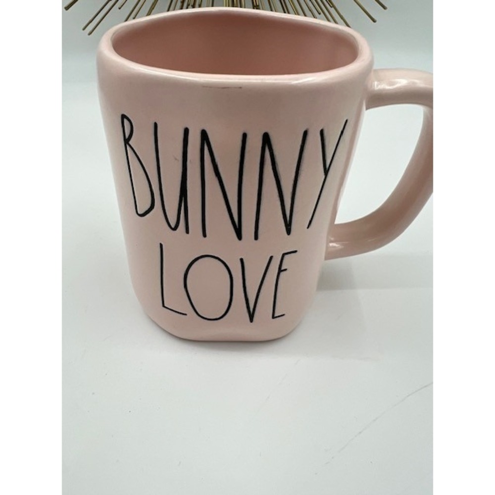Rae Dunn Pink "Bunny‎ Love" Ceramic Coffee Mug Easter Artisan Collection